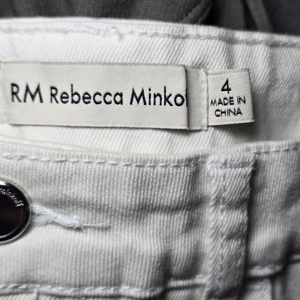 RM Rebecca Minkoff Women's High Rise 90s Shorts White Size 4 NWT Defect - Picture 5 of 11
